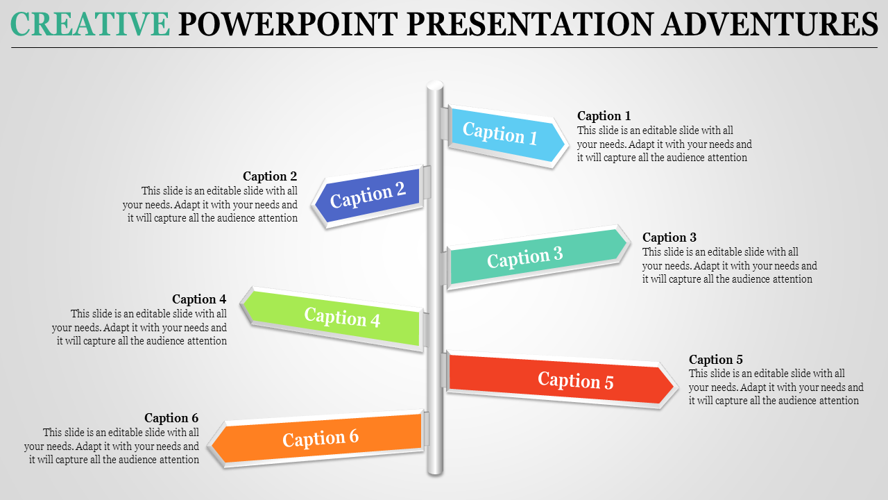 Zig-Zag Arrow Creative PowerPoint Presentation